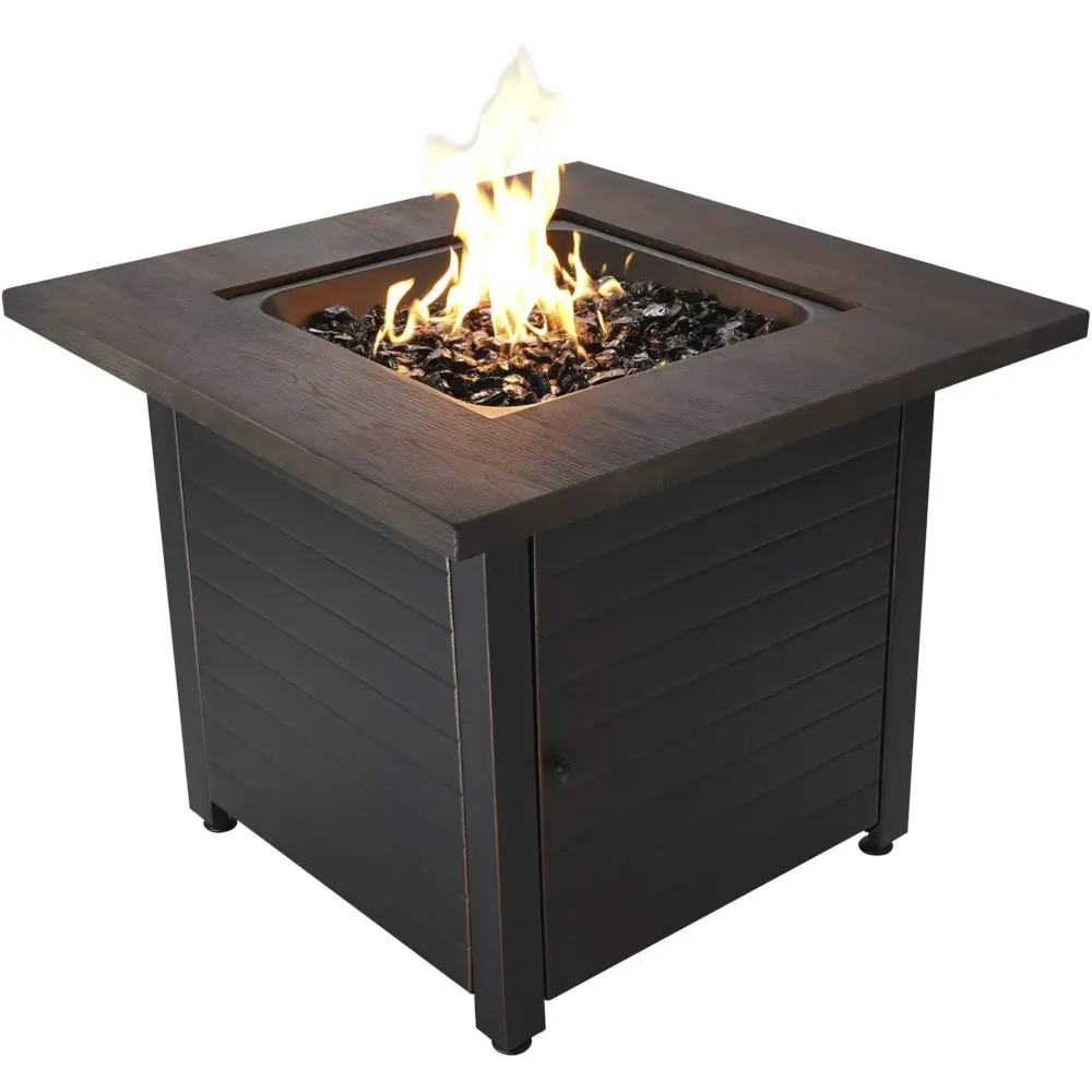 Endless Summer Spencer, 30" LP Gas Outdoor Fire Pit Imprinted Resin Mantel - GAD15297ES