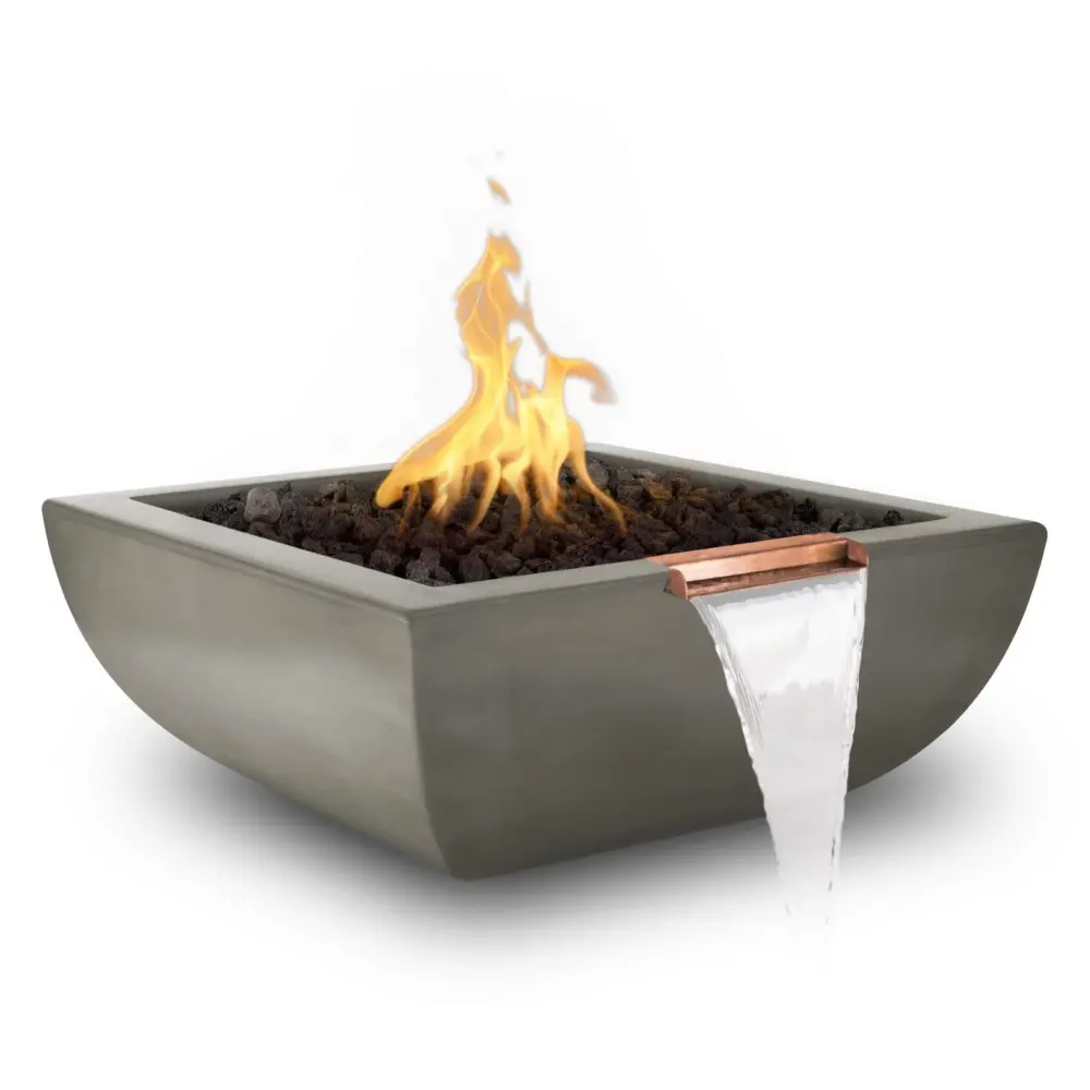 Outdoor Plus - Avalon Square Concrete Fire & Water Bowl OPT-AVLFW Patio Use