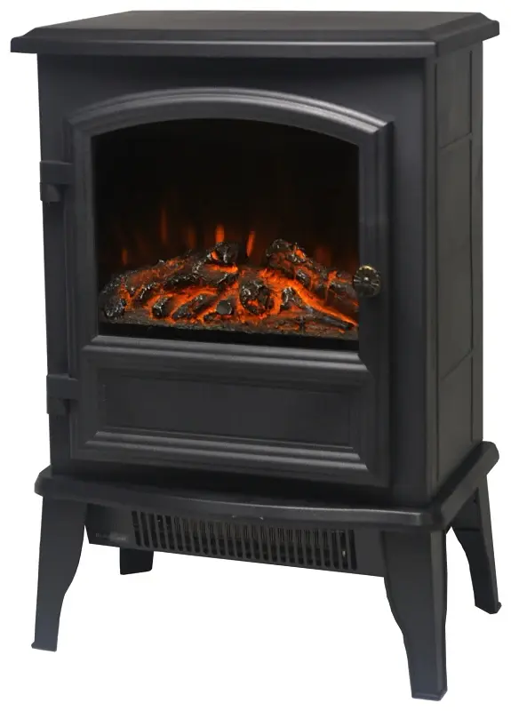 PowerZone FP202-SPA Electric Fireplace Heater, 14-5/8 W, 9-7/8 D, 21-3/4 H, 120 V, Plastic/Metal, Midnight
