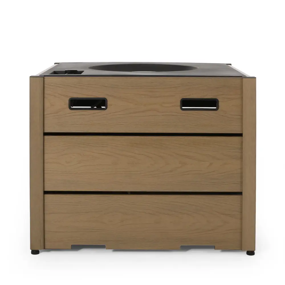 Rustic Style Outdoor Square Propane Fire Pit, 40, 000 Btu | Portable | Easy Setup