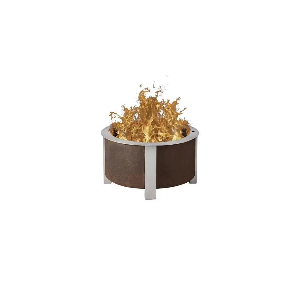 Breeo BR-X24S Round Wood Fire Pit Stainless Steel Outdoor Patio Heater