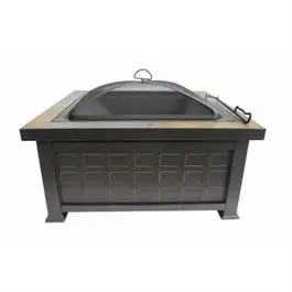 Wood-Burning Fire Pit Slate Top 30-Inch Outdoor Four Seasons Courtyard