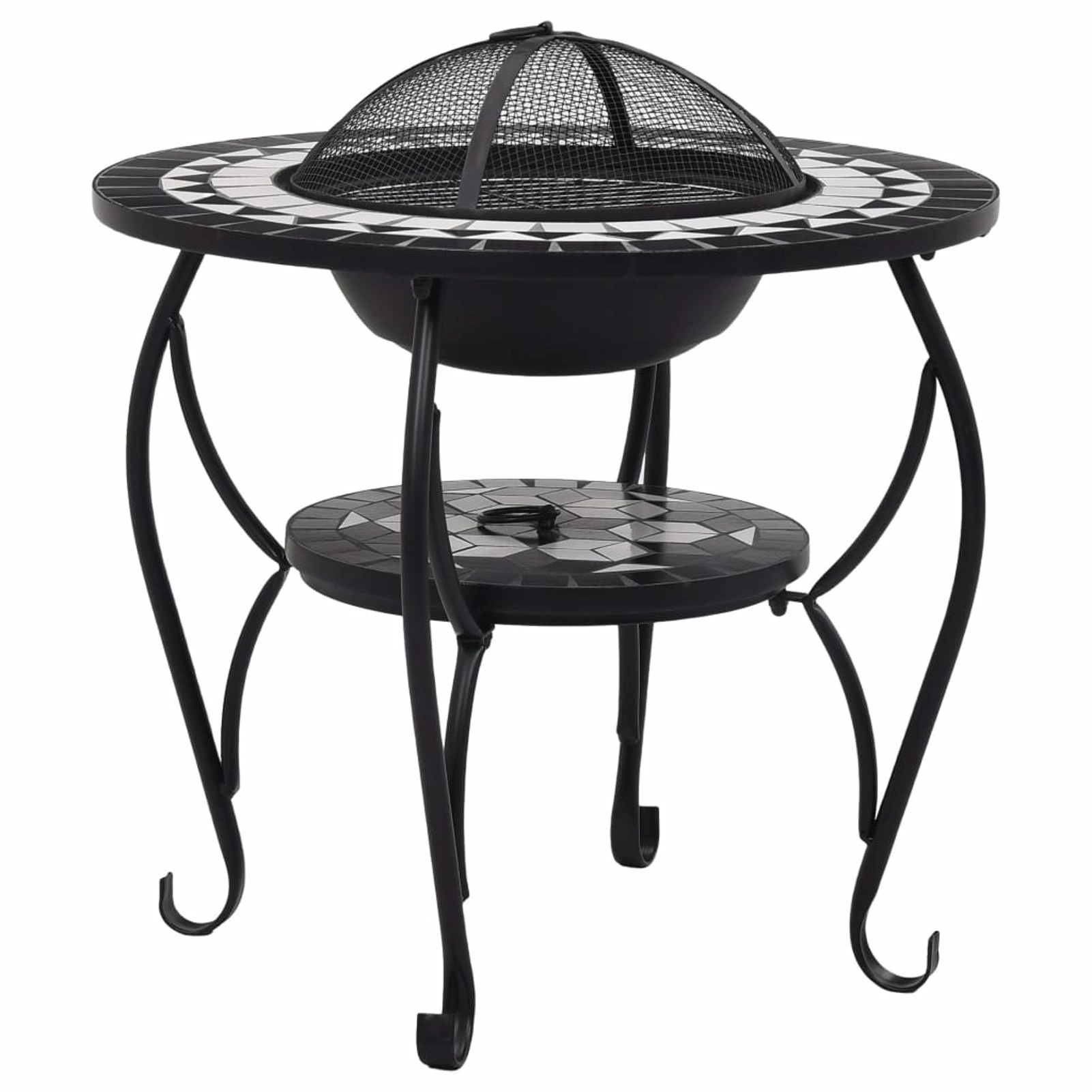 Irfora Ceramic Fire Pit Steel Frame 26.8 x 23.6 Inches Patio and Park