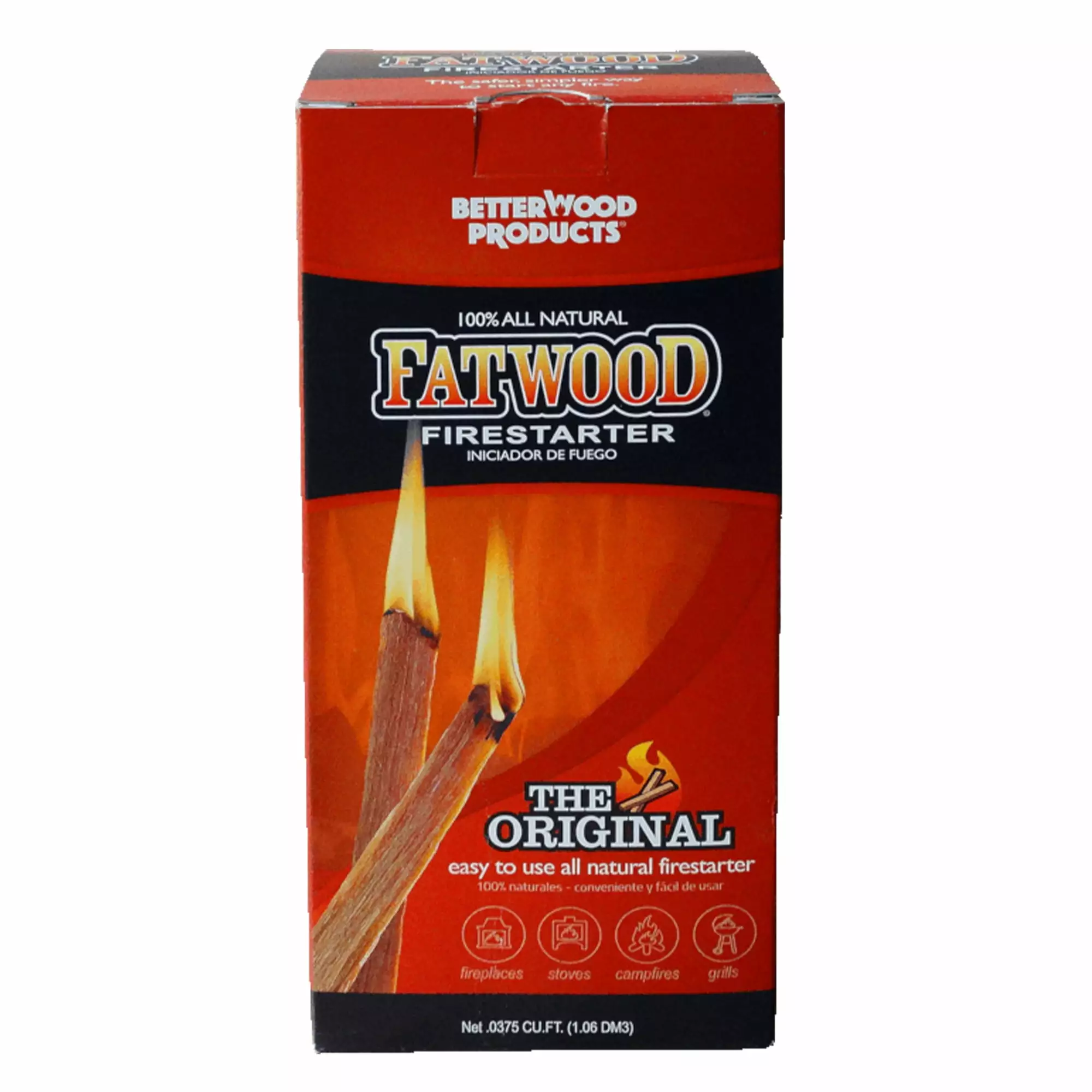 Better Wood Products All Natural Pine Wood Fatwood Firestarter 5 Pound Box - High Quality Fire Starters