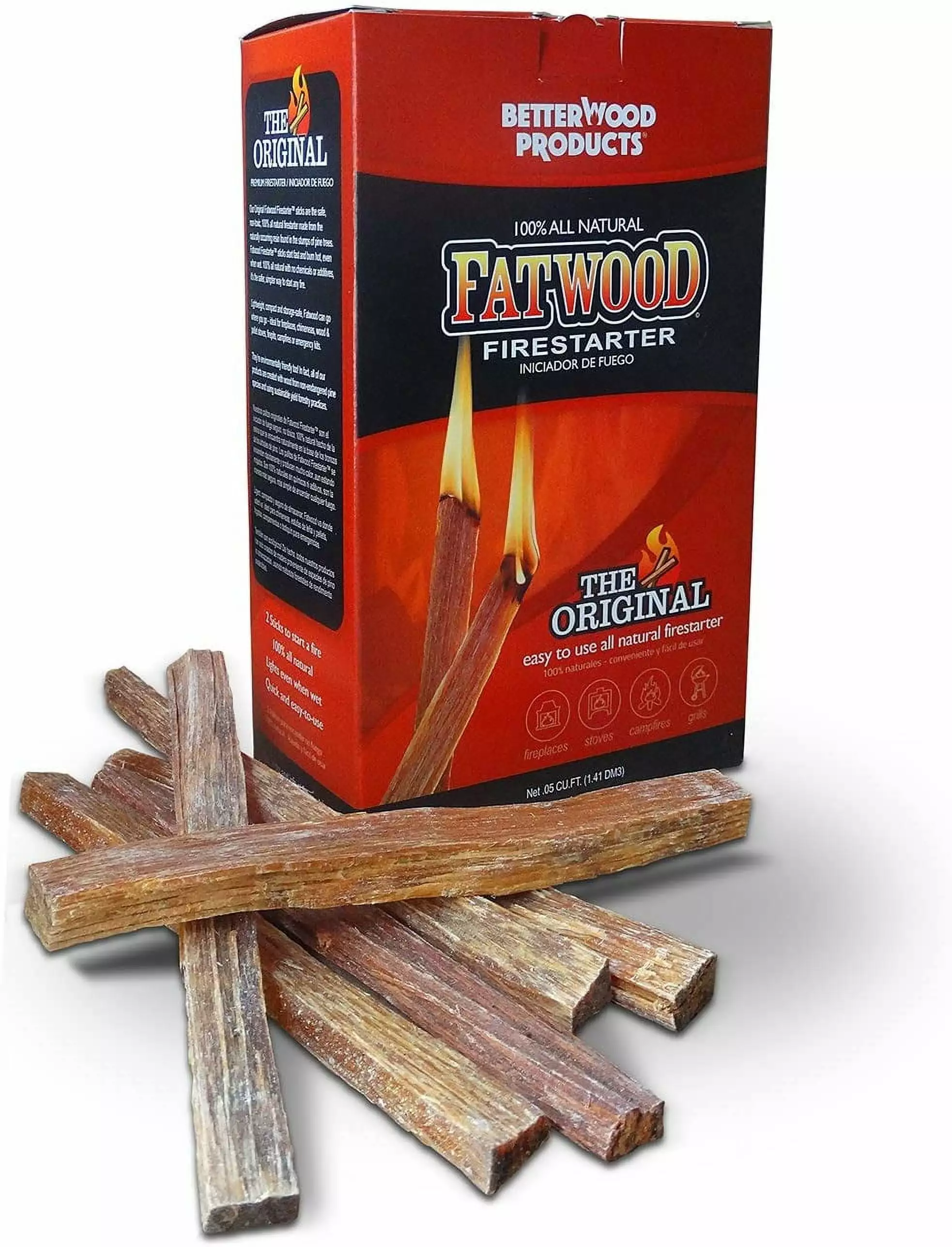 Better Wood Products Fatwood Firestarter Box 2-Pounds Indoor and Outdoor Use