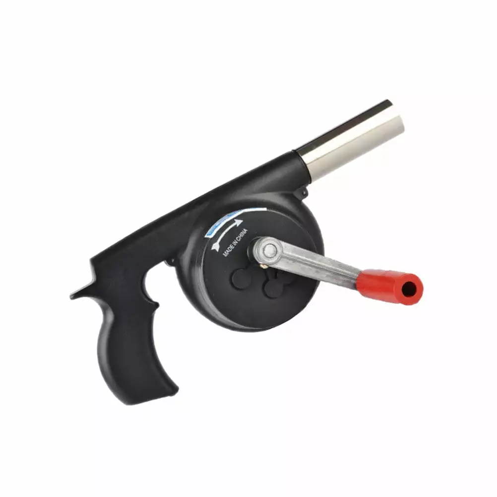 Hair Dryer Charcoal Grill Blower Fan Hand Crank BBQ Manual Barbecue Fire Starter Outdoor Cooking