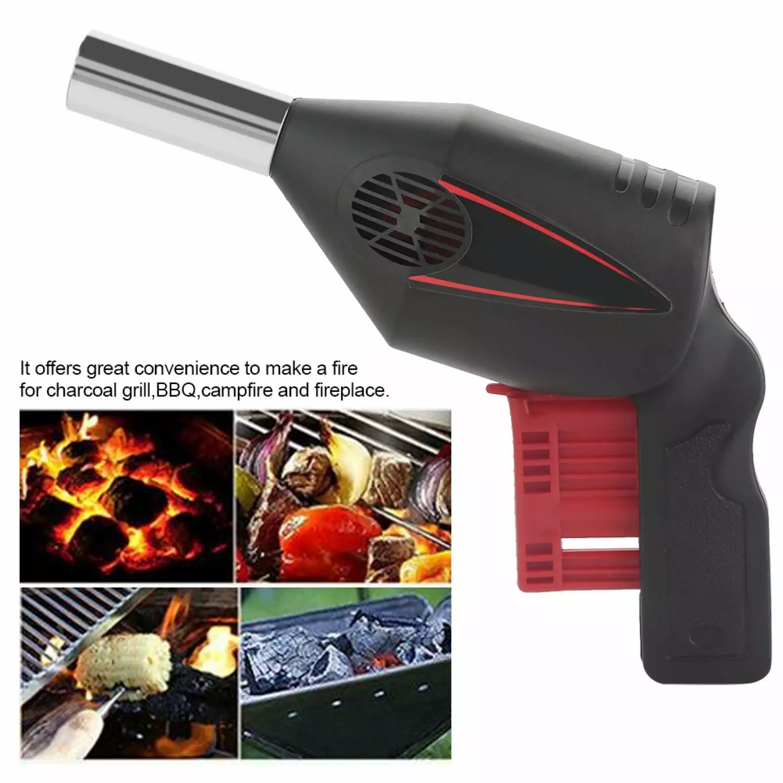 BBQ Air Blower Manual Operated Fire Starter Outdoor Barbecue Picnic Charcoal Grill Quick Ignition MGAXYFF