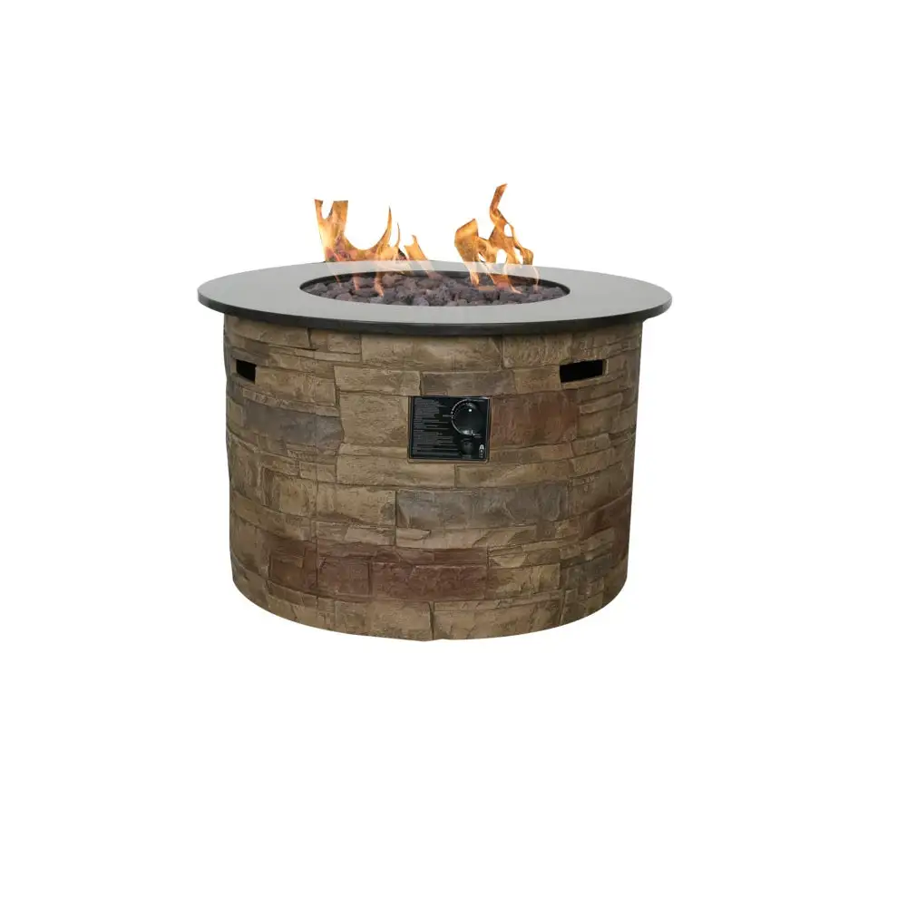Seasonal Trends 52074 36 Inch Round Gas Fire Table Outdoor Patio Heater