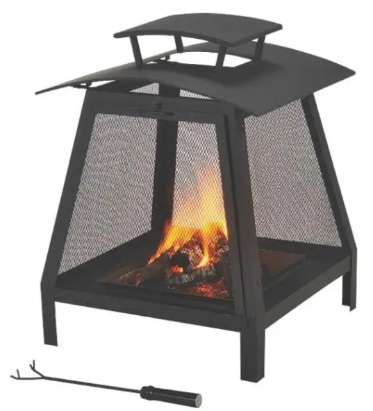 Seasonal Trends FP-102 Outdoor Screened Fireplace 21-3/4 Inch Patio