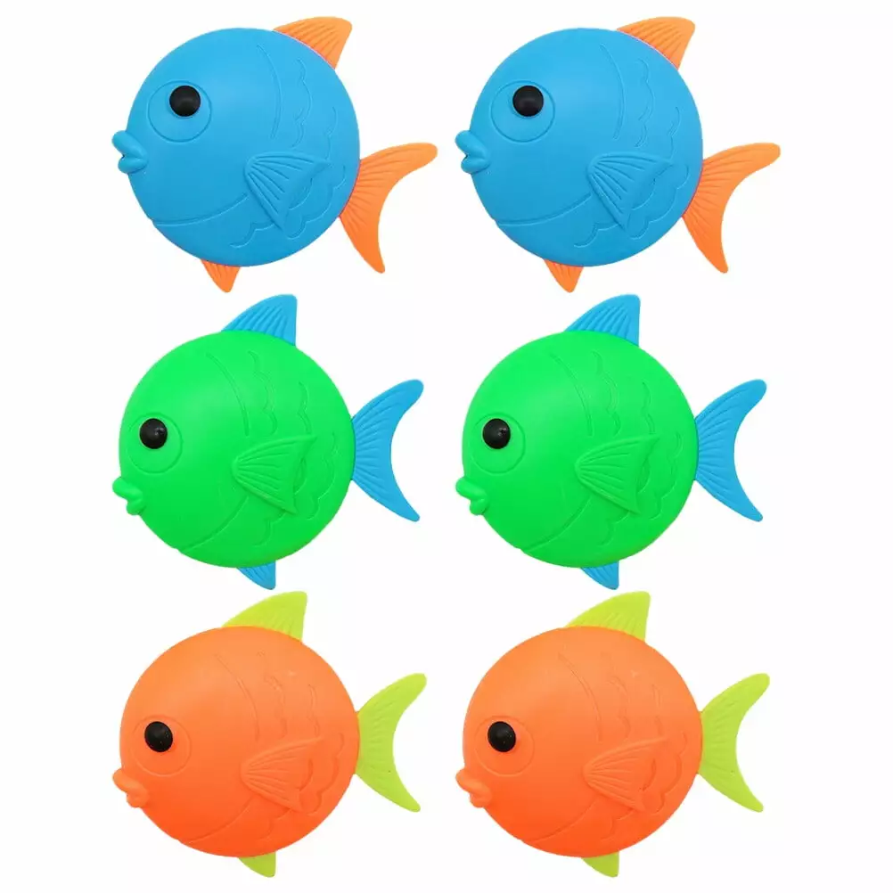 Frcolor 6pcs Fish Diving Toys Underwater Children's Toys Diving Pool Toy Baby Bath Toy 3