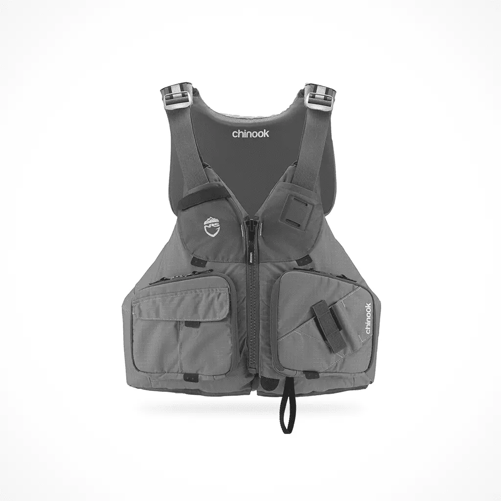 NRS Chinook Fishing PFD Silver XS/M Size Life Jacket Water Sports L