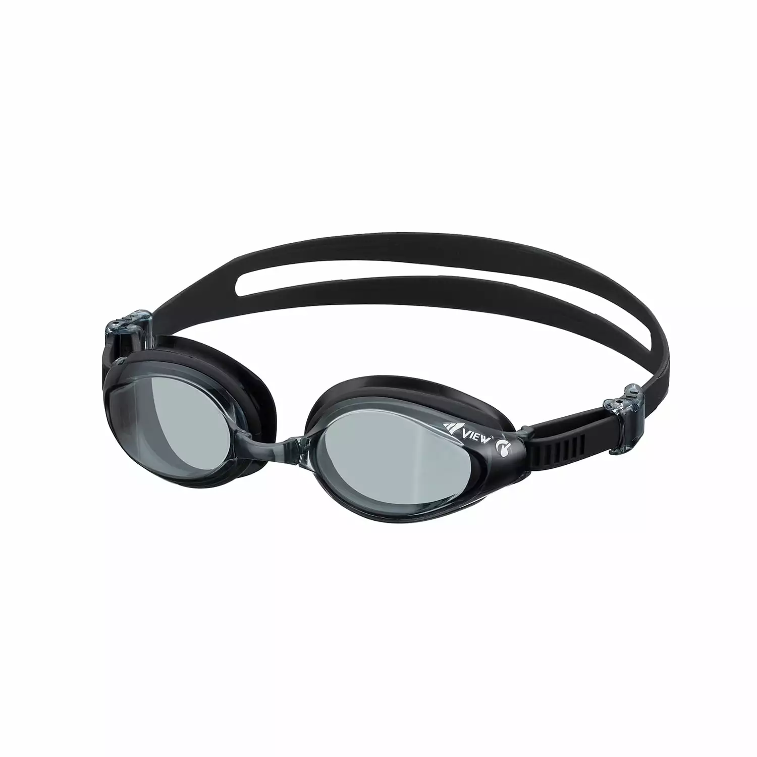 VIEW Swimming Gear V-640ASA SWIPE Curved Lens Fitness Swim Goggles Black Anti-Fog Design