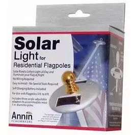 Flag Pole Solar Light Mini Silver - Solar-Powered Flag Pole Light Annin