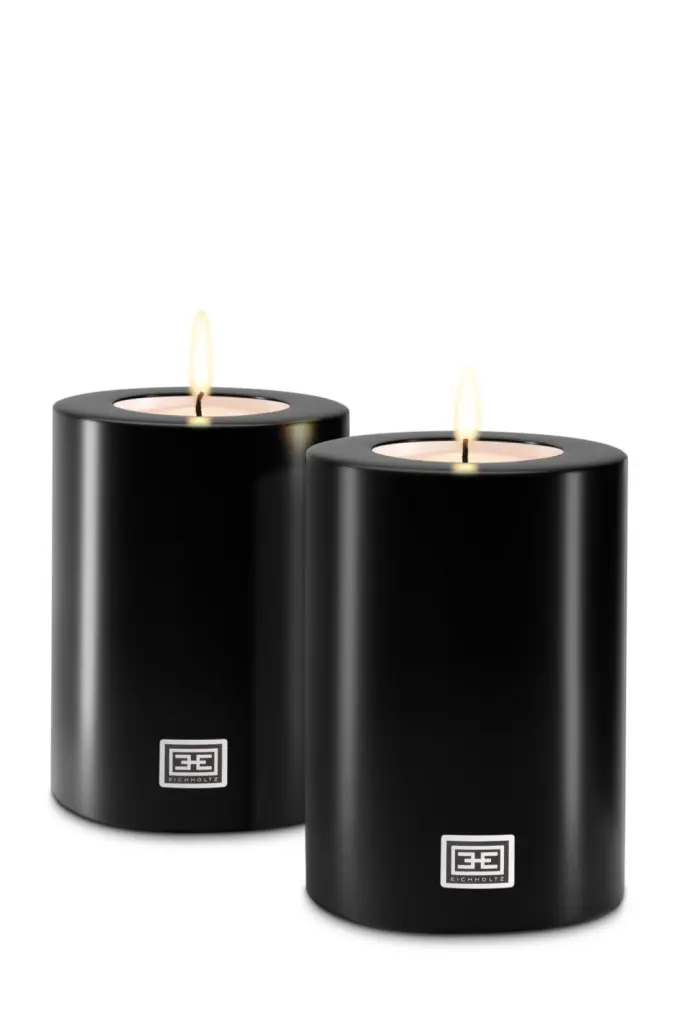 Black Artificial Candle Set 2 XS Eichholtz Mini Decorative Candles