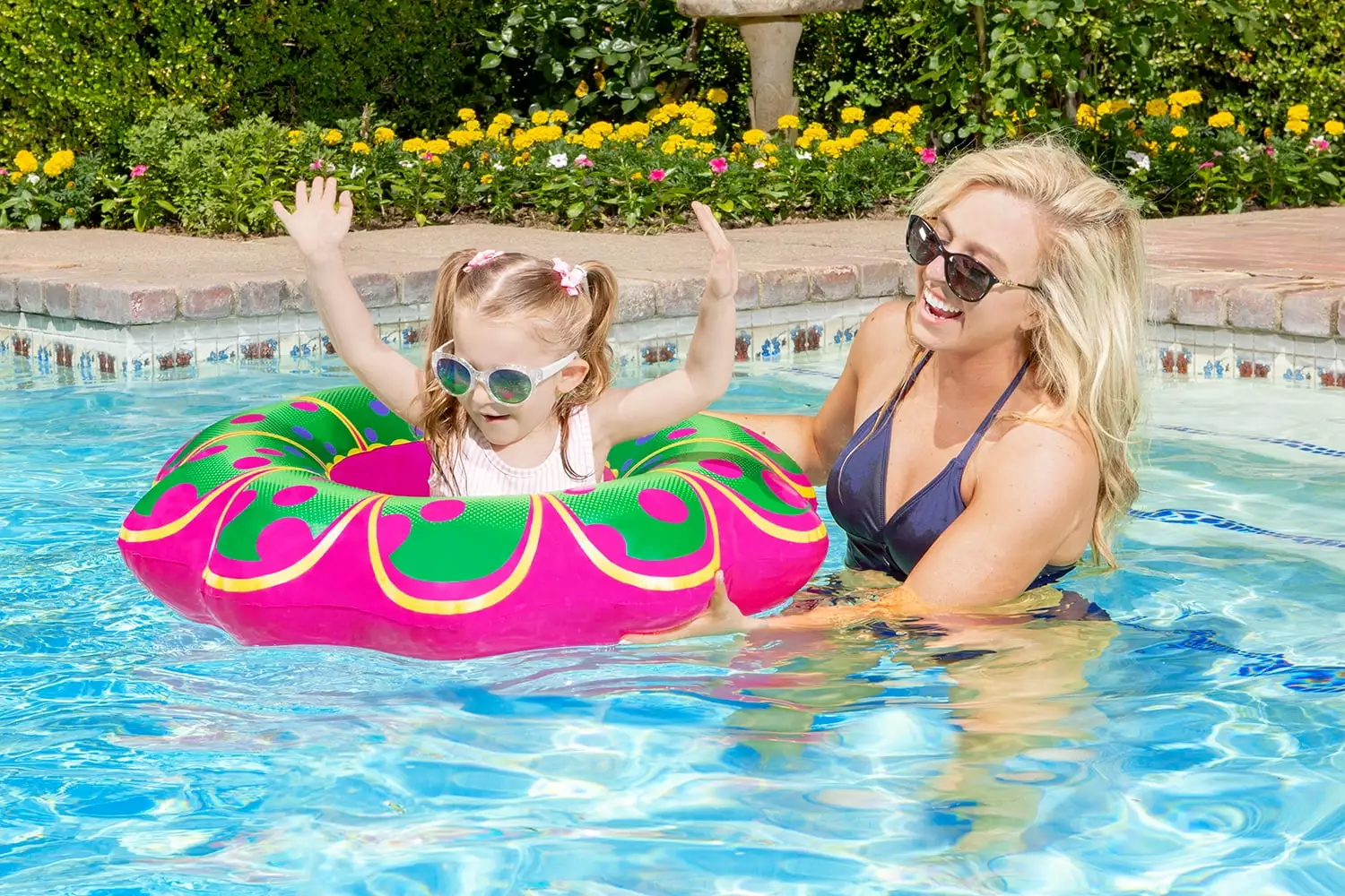 Poolmaster Flower Baby Rider Inflatable Swimming Pool Float Pink