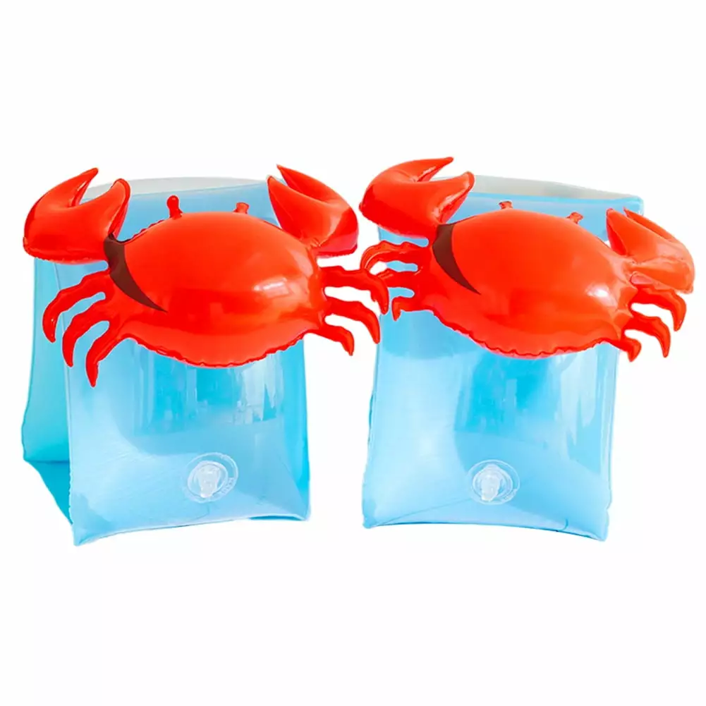 CDJLY Kids Swim Inflatable Buoyancy Rings PVC Durable Water Sleeve Crab Design
