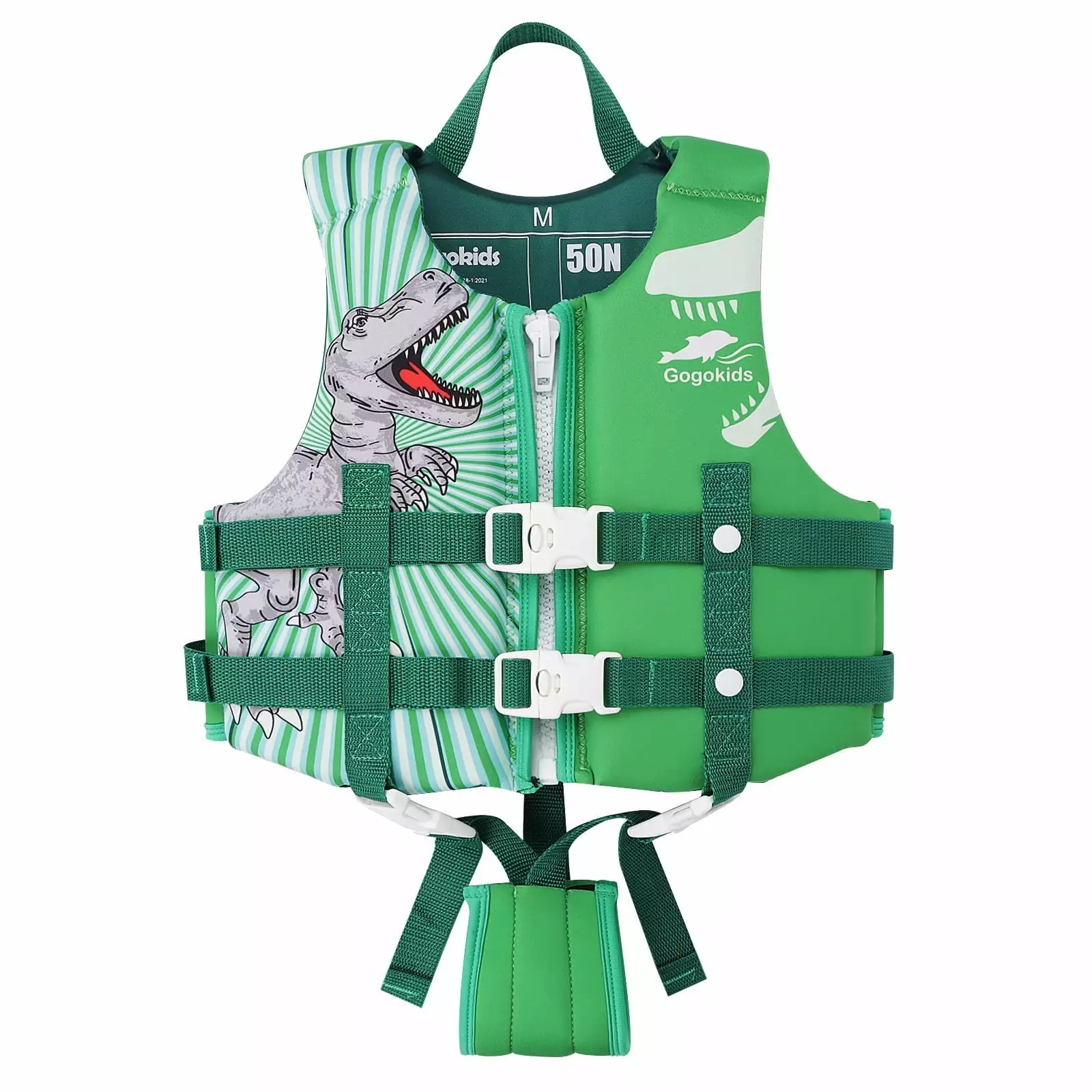 Gogokids Kids Swim Vest Life Jacket Boys Girls Age 1-9 Years Green Dinosaur L