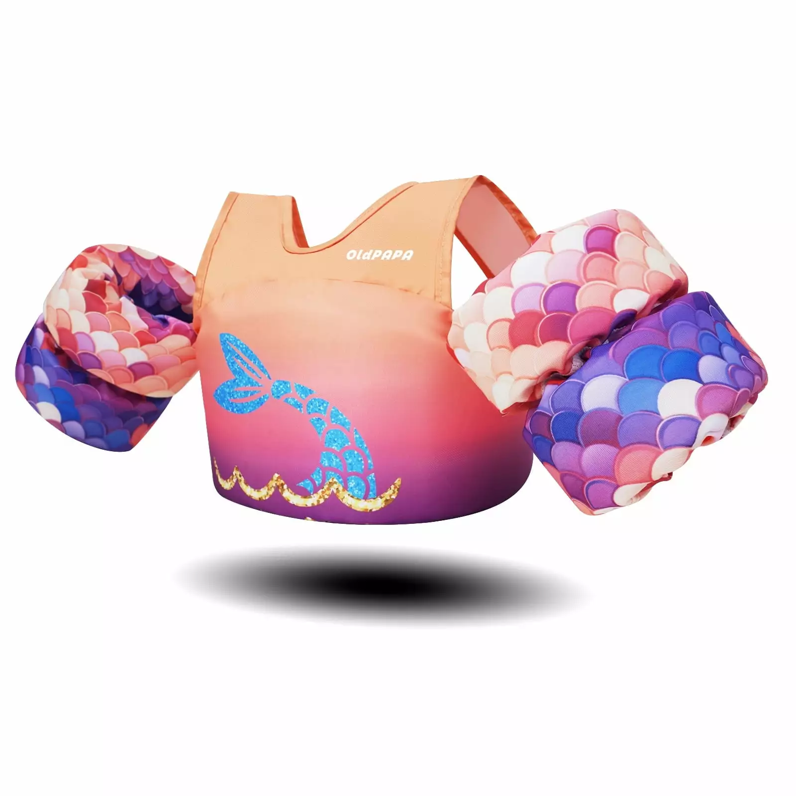 OldPAPA Kids Swim Vest Toddler Flotation Life Jacket Arm Wings Boys Girls 22-60 lbs Mermaid