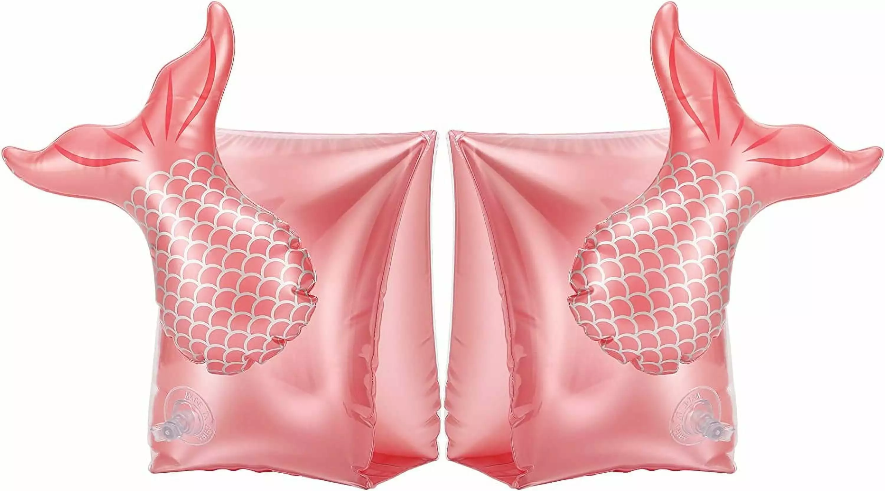 HeySplash Swim Arm Bands Kids Inflatable Pink Mermaid Tail Armbands Floatie Sleeves Age 3-6 Up to 55lbs