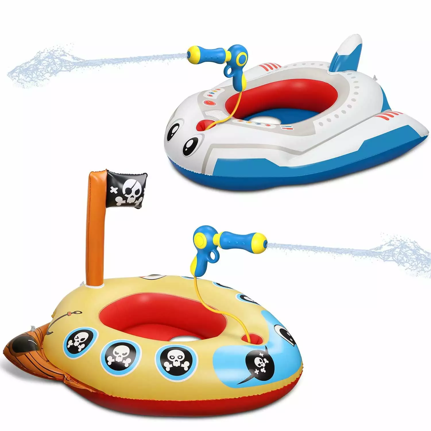 Hot Bee Inflatable Kids Pool Float Water Gun Pirate Boat and Airplane Toys Ages 3-8