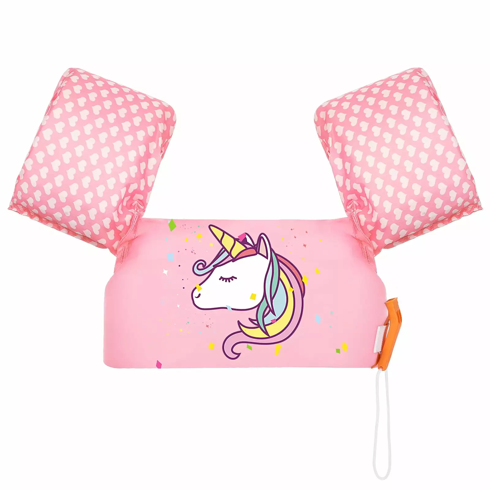 MoKo Swim Floaties Vest Kids 20-50 lbs Boys Girls Pink Swimming Arm Float Water Wings 2-7 Years Old