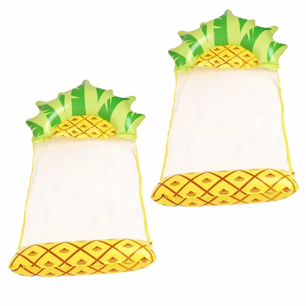 2pcs Hammock Inflatable Pool Floats Fruit Pattern Comfortable Floating Chair Adults and Kids