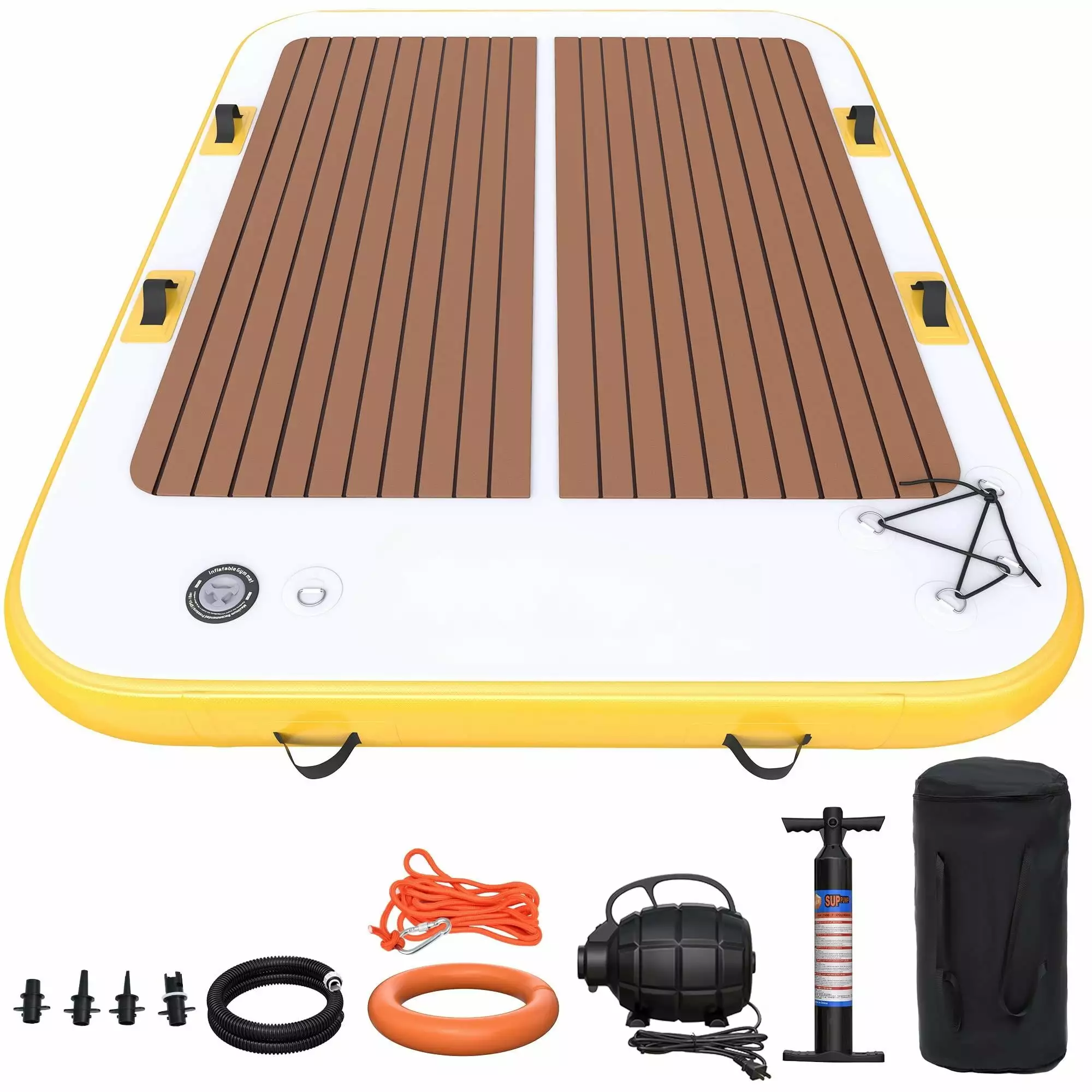 Dextrus Inflatable Dock Platform PVC Floating Dock 6 x 5 ft Pool Beach Ocean 10x10x0