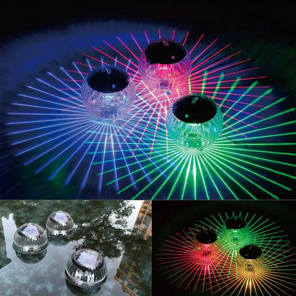 1 PCS Solar Floating Pool Lights 7 Colors Changing Garden Pool Decor