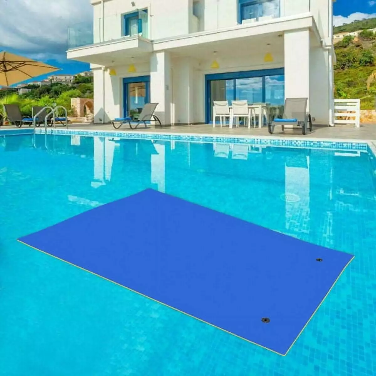 9FT Floating Bed Pad Water Recreation Tear-Resistant XPE Foam Mat Beach Ocean Lake