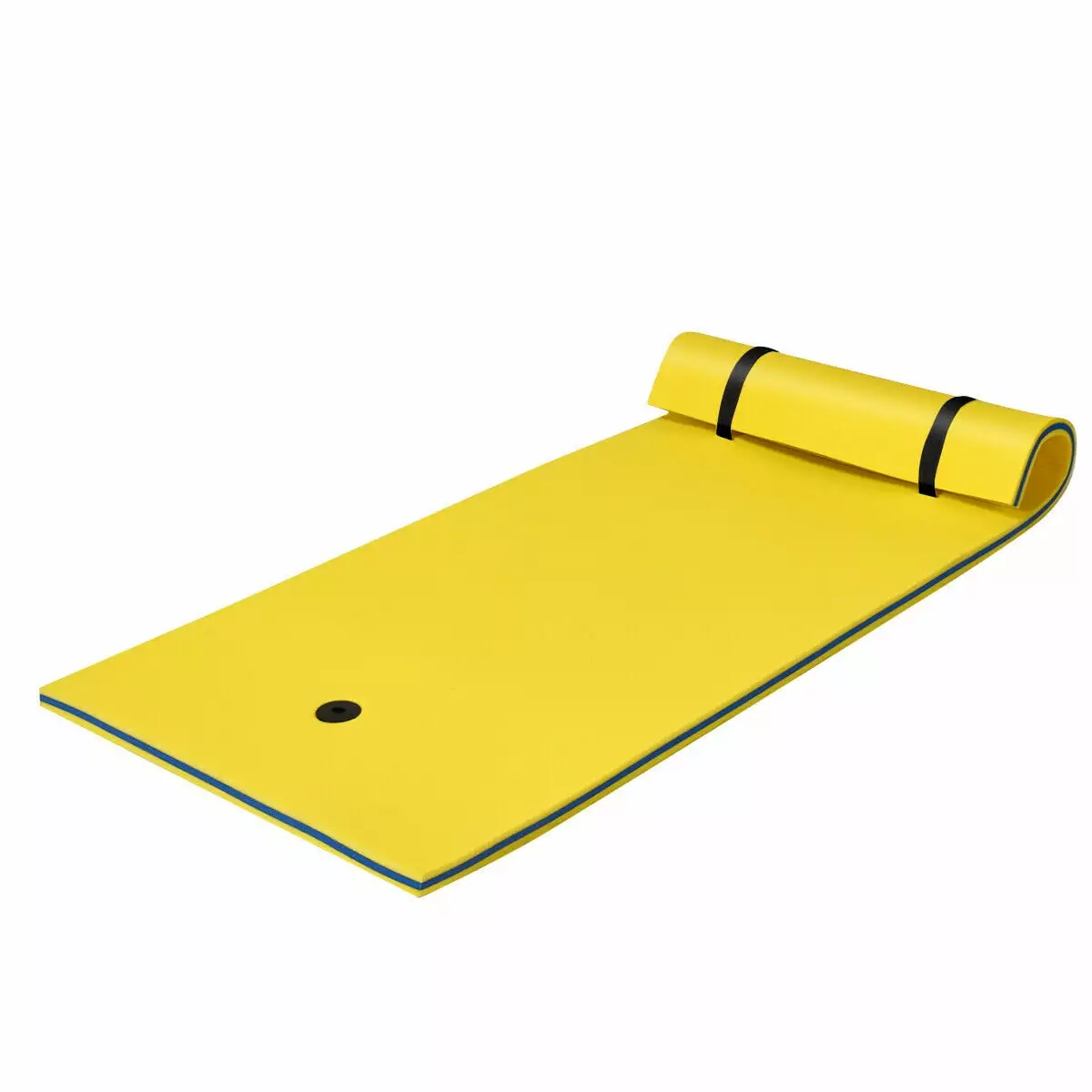 Gymax 87'' x 36'' 3-Layer Floating Pad Mat Water Sports Recreation Relaxing Yellow