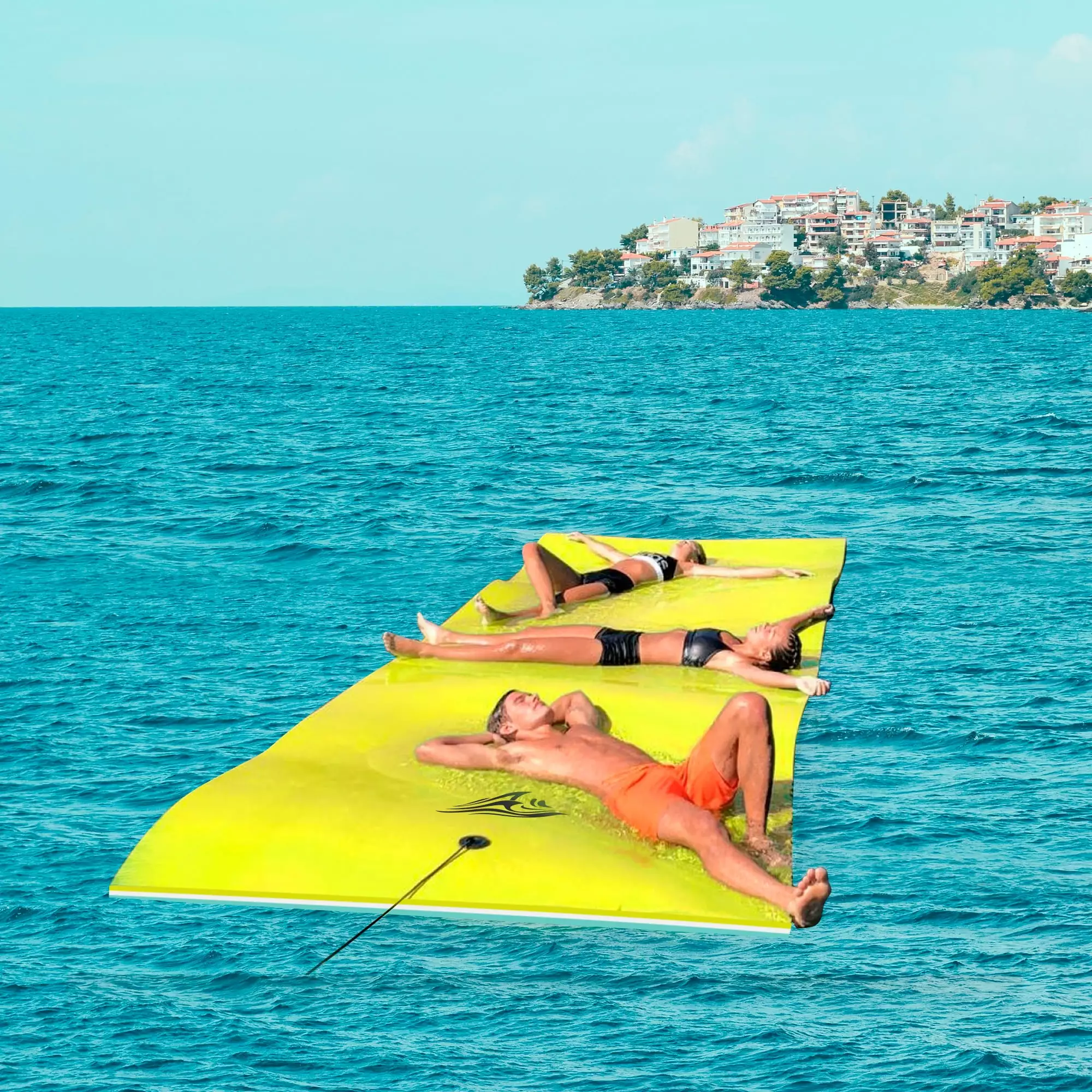 KOFUN 10x6 FT 3-Layer Floating Water Mat Foam Pad Storage Straps Lake Pool Outdoor Activities 10
