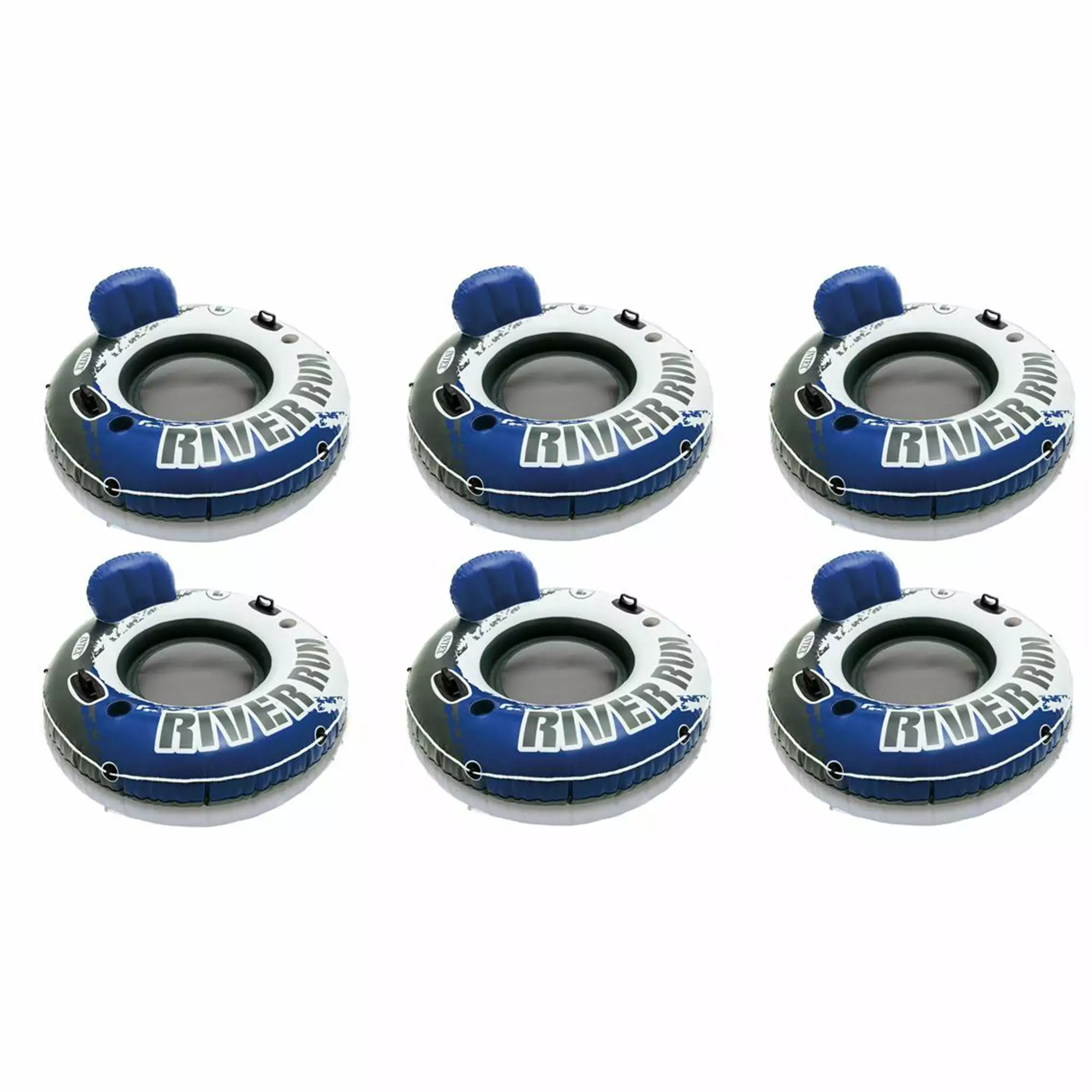 Intex River Run 1 Inflatable Floating Tube Lake River Pool 6 Pack
