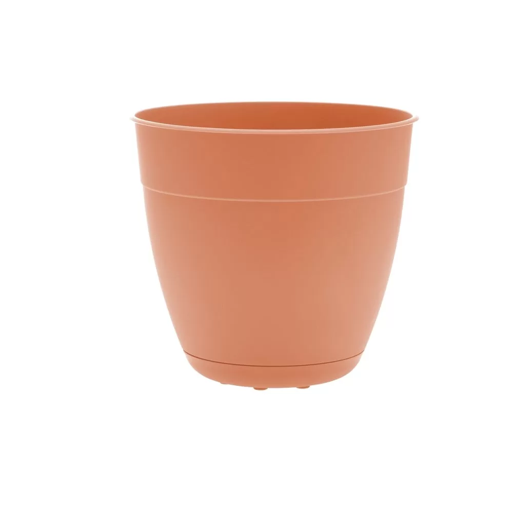 Bloem DAY1221 Dayton Planter 12 Inch Coral Plastic Flower Pot Indoor Outdoor