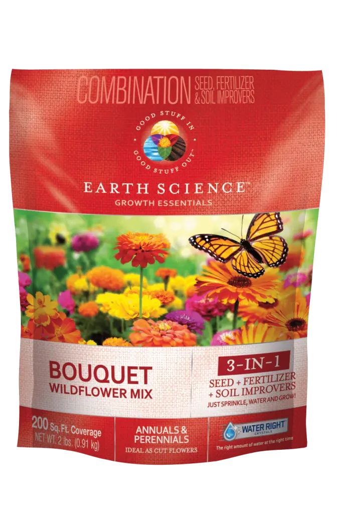 Earth Science Grown Essentials Wildflower Bouquet Mix Premium Flower Seeds Gardens