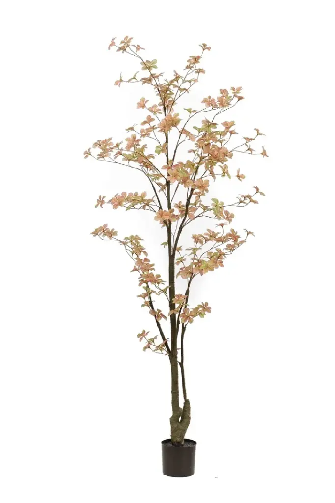 Peach Flowering Faux Plant Set 2 Tropaeolum Artificial Flowers Decor