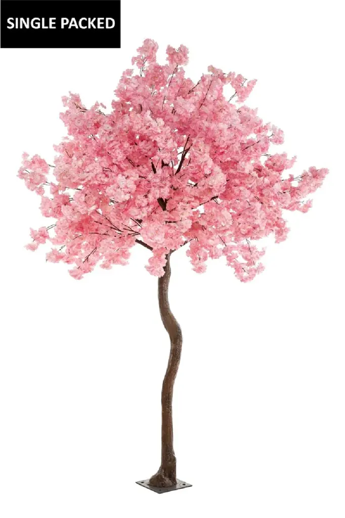Faux Pink Flowering Tree Artificial Blossom Home Office Decoration