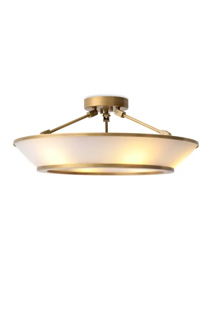 White Glass Ceiling Lamp Eichholtz Ferette Bright Room Lighting