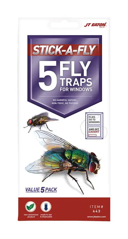 JT Eaton Stick--Fly Fly Trap 5 Pack (Pack 24) Effective Pest Control