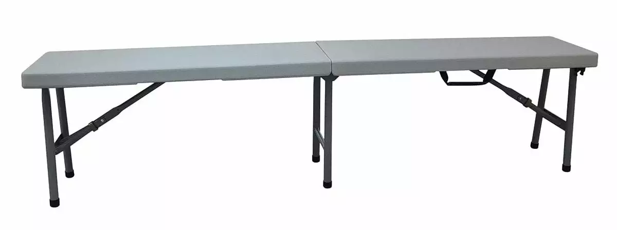Blow Molded Gray Folding Bench Center 12F619 Manufacturer Varies