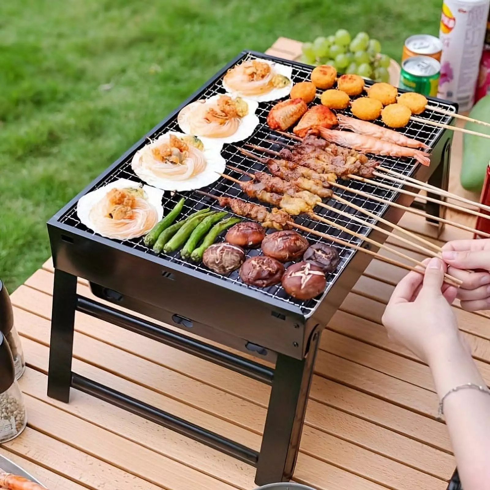 Travel-friendly Foldable BBQ Grill Perfect Outdoor Camping Picnics dianleiwang