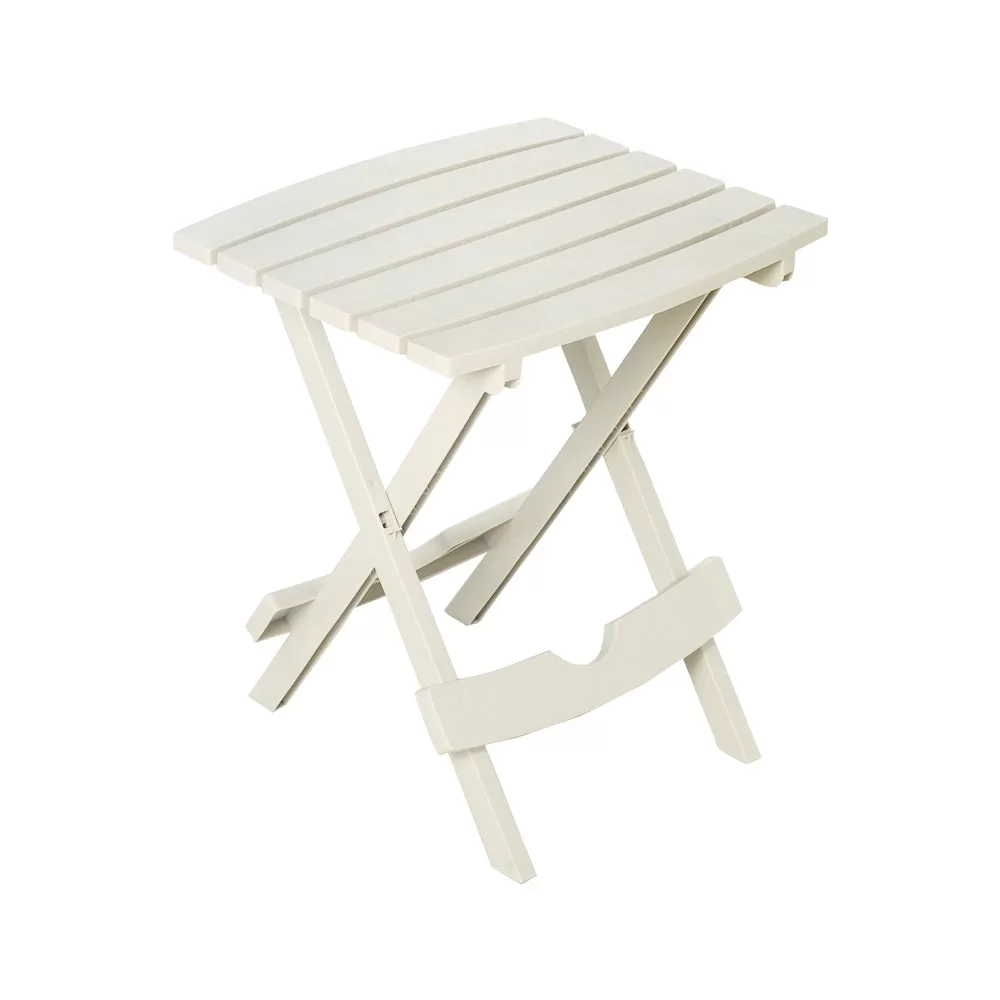 Adams 8510-48-3734 Quik-Fold Folding Side Table White Portable Outdoor Table