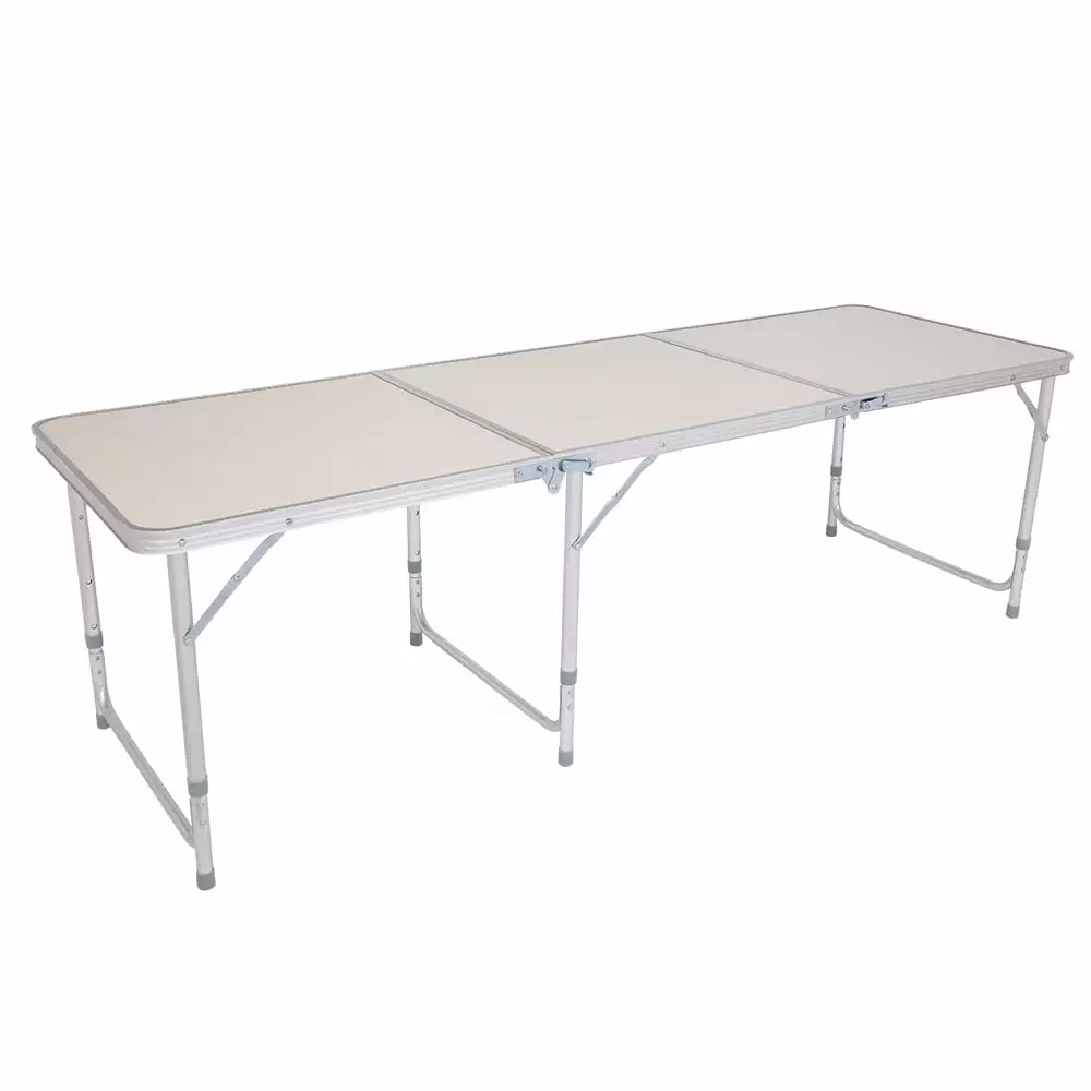 Home Use Aluminum Alloy Folding Table 180 x 60cm Lightweight Sturdy Easy to Store Transport Funwill