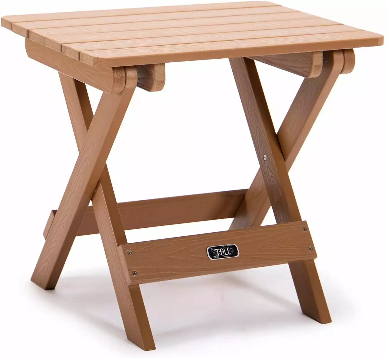 Portable Folding Side Table Square All Weather Fade Resistant Plastic Wood Table Outdoor Garden Beach HEYWU