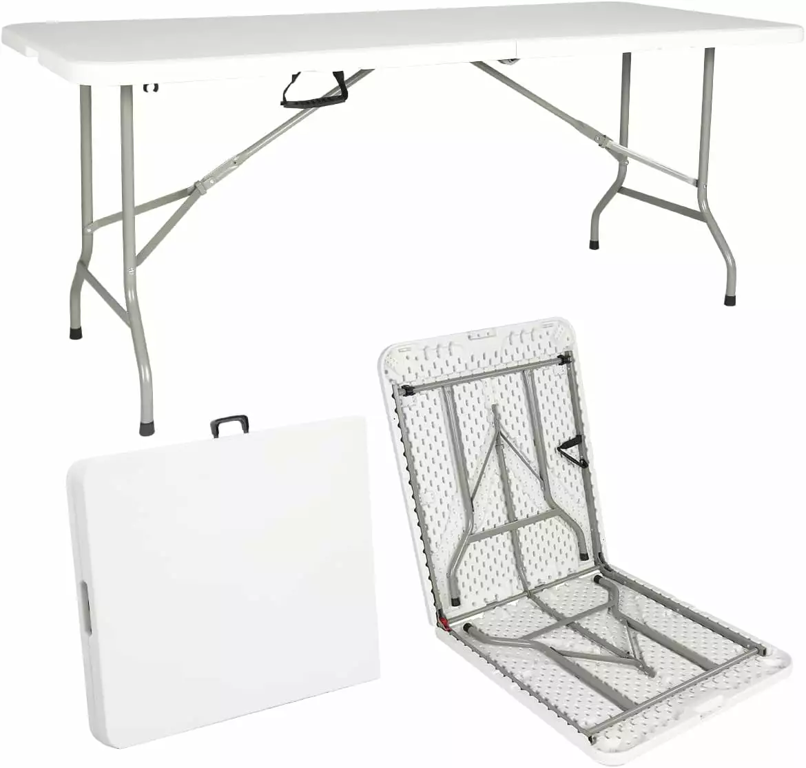 6ft Heavy Duty Plastic Folding Table Handle Indoor Outdoor Picnic Party Camping jy