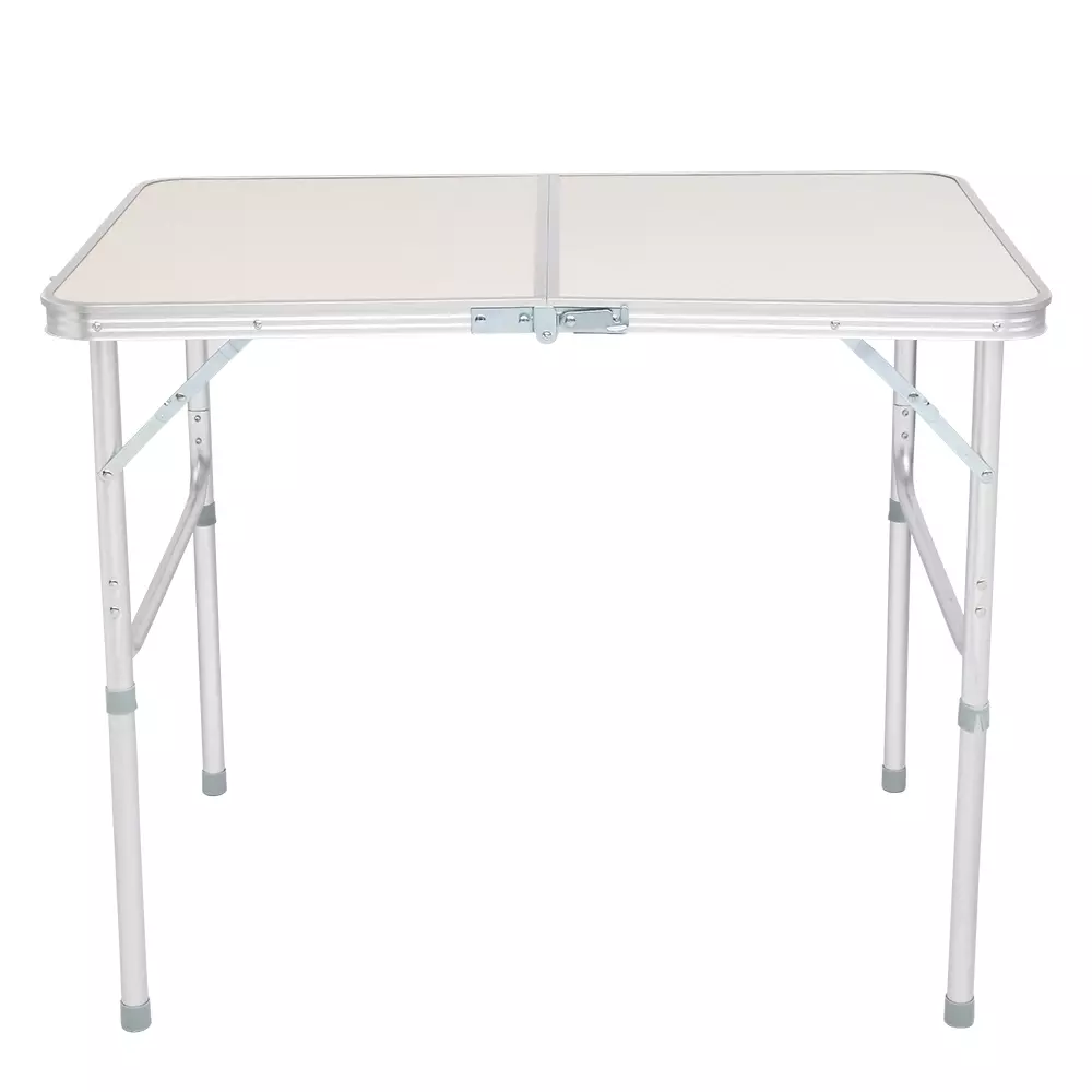Rectangle Plastic Folding Height Table Commercial Events Camping Home Use Aluminum Alloy White 90 x 60 x 70cm KOIOS