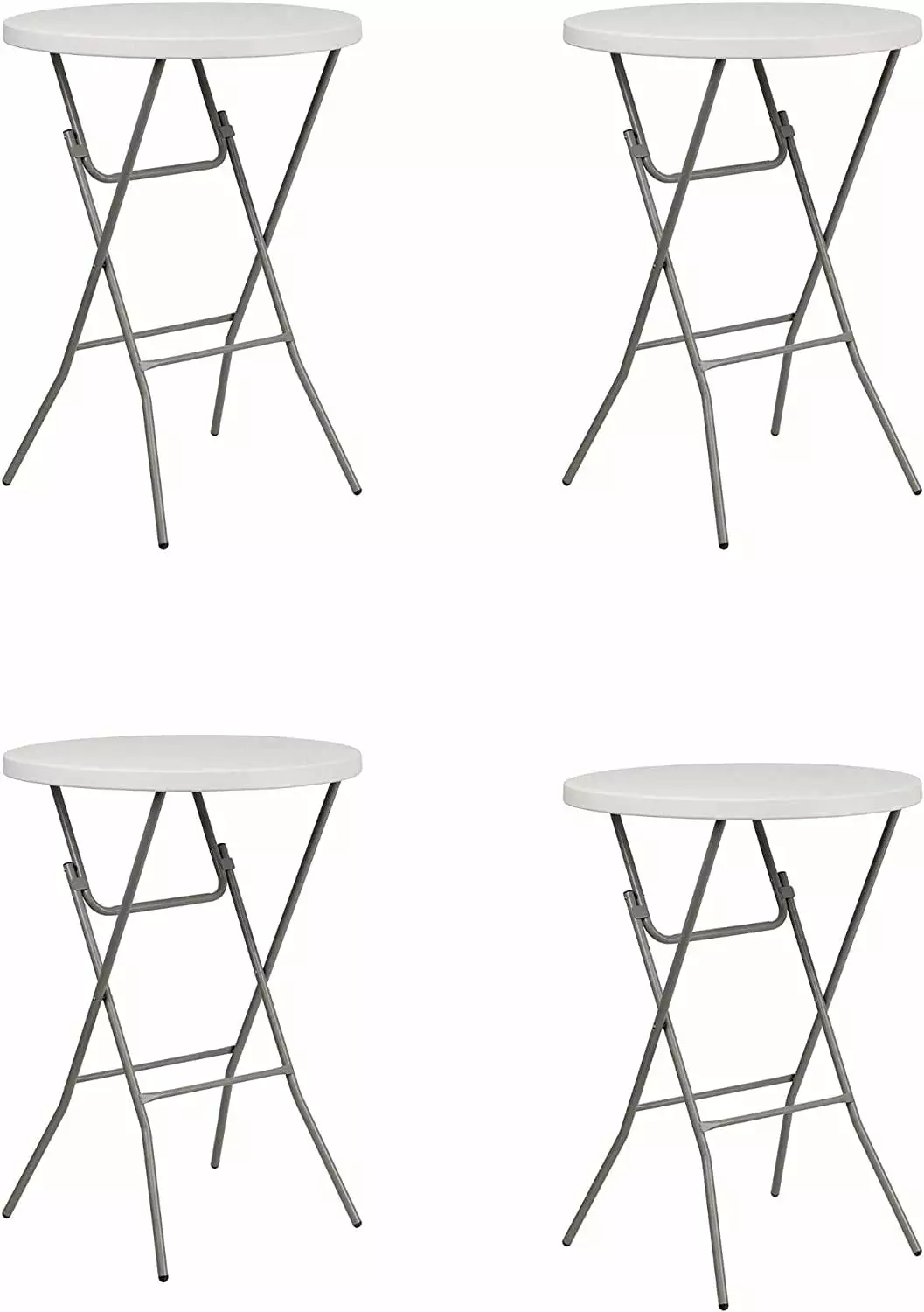 4 Pack 32 Round Granite White Plastic Bar Height Folding Table - Cocktail Party Tables LANC