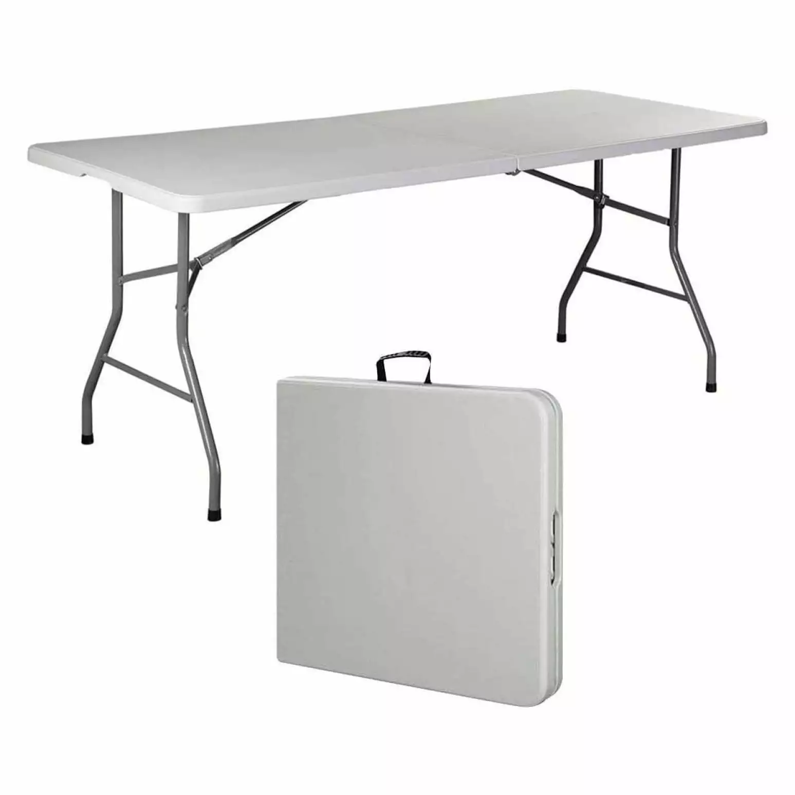 LzerLyh 6 Foot Folding Table Portable Plastic Indoor Outdoor Picnic Party Dining