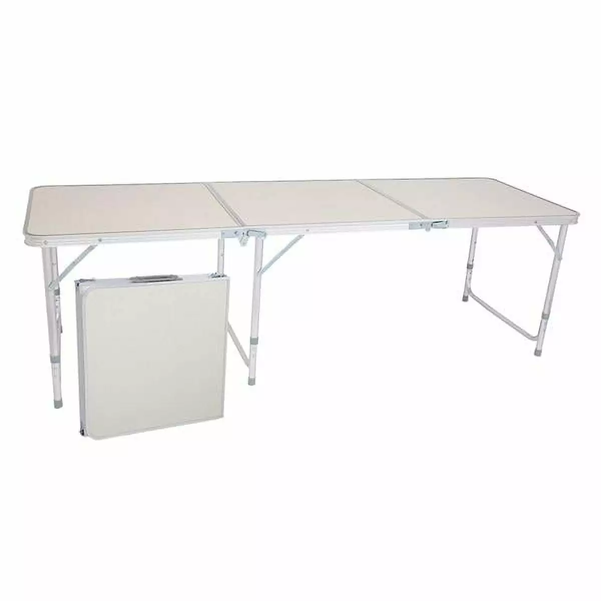 180x60x70cm Home Use Aluminum Alloy Folding Table White Large Lightweight Magace