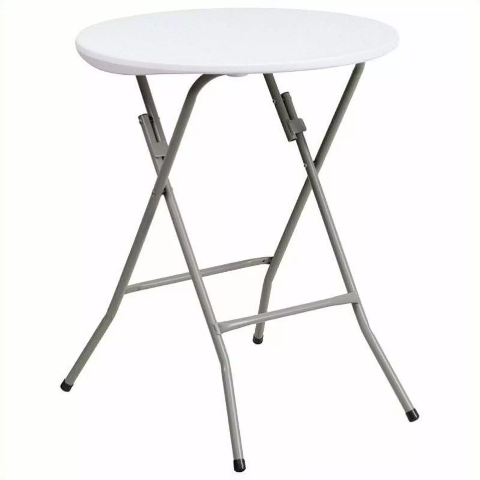 Scranton & Co Contemporary Plastic 24 Inch Round Granite Folding Table White