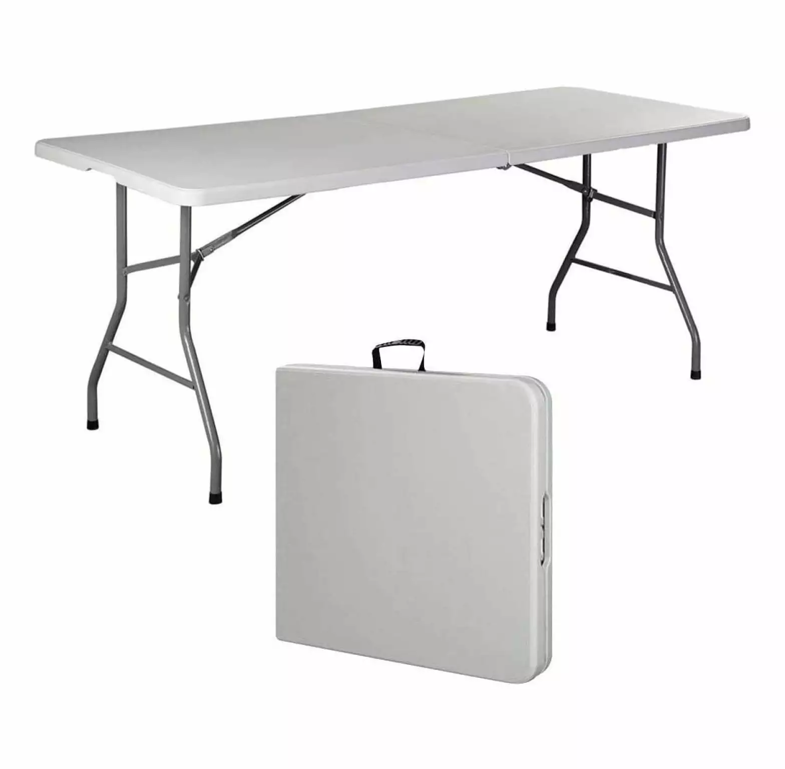 SkYifF 6 Foot Folding Table Portable Plastic Indoor Outdoor Picnic Party Dining